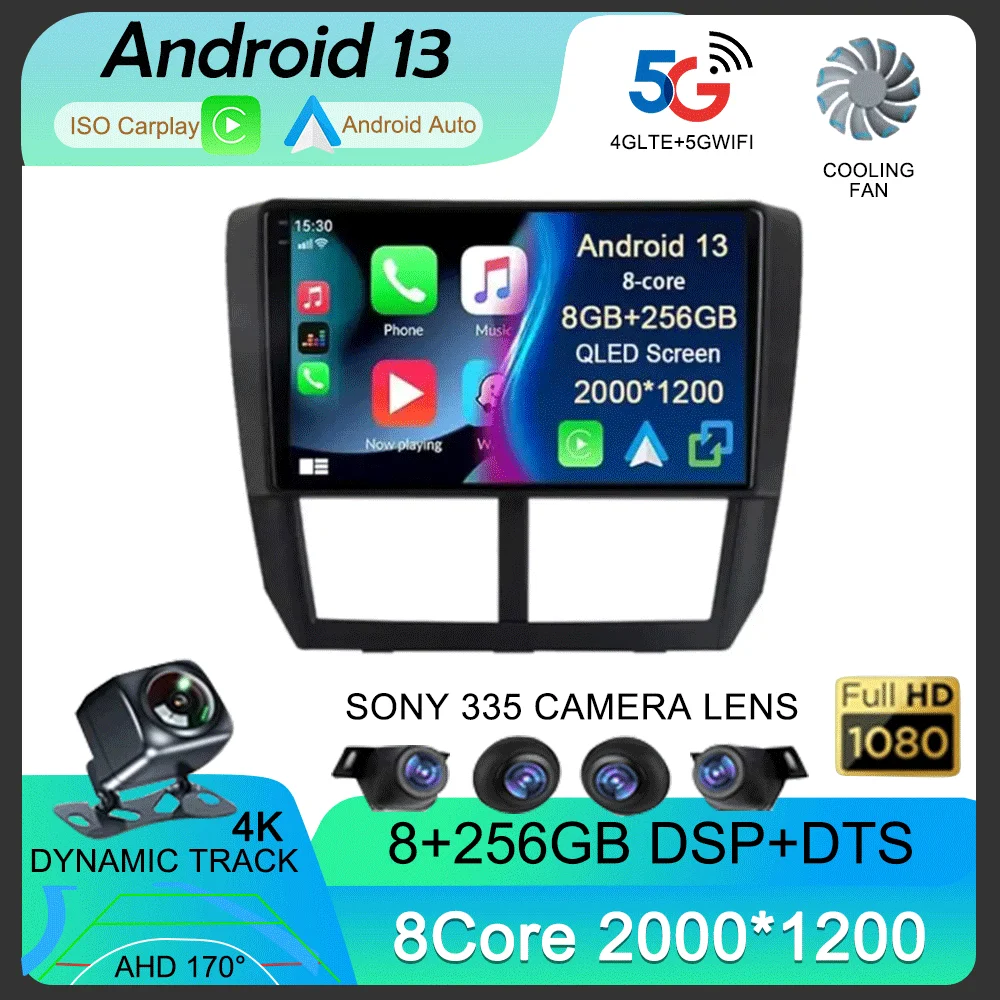 

Автомагнитола Carplay, Android 13, Wi-Fi + 4G для Subaru Forester 3 SH 2007-2013, GPS, стерео, мультимедийный видеоплеер, 2din, головное устройство