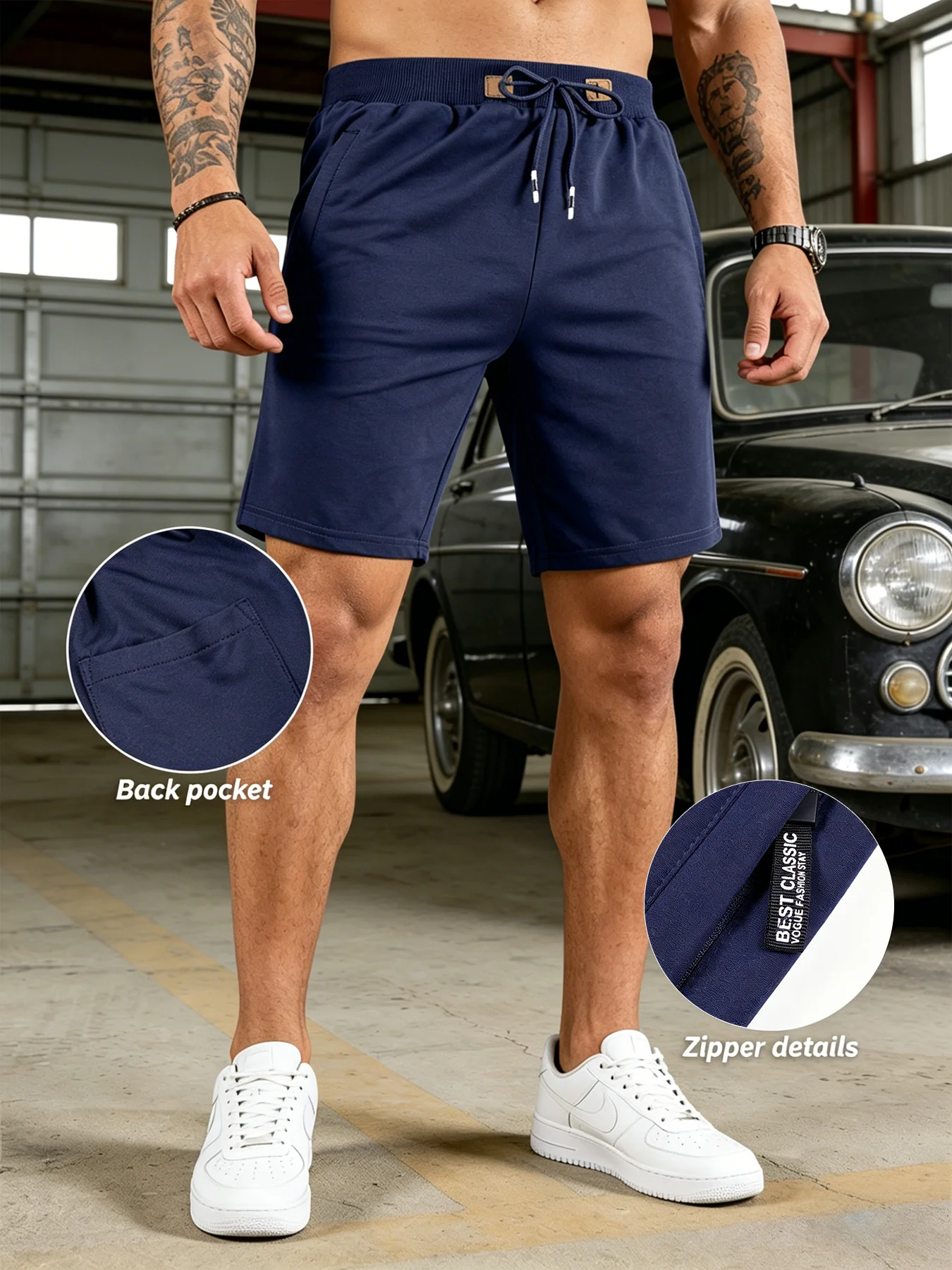 Männer Casual Shorts Neue Sommer Männlichen Mode Beiläufige Kurze männer Einfarbig Fitness Atmungsaktive Shorts Männer Kordelzug Shorts – Detail 9