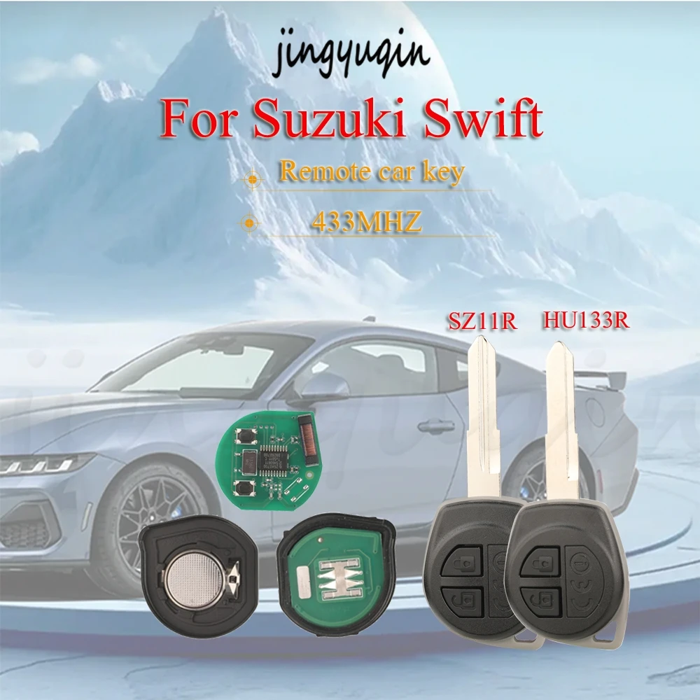 

jingyuqin 2Buttons 433MHz key blade SZ11R HU113R Replacement Remote Car KeyFor suzuki ertiga th 2013 for swift 2011 2016