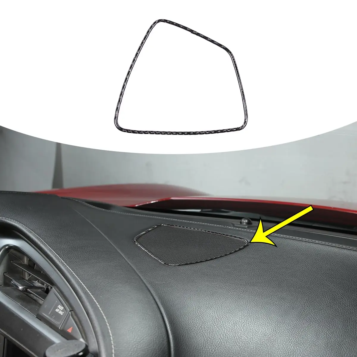 

Soft Carbon Fiber Horn Speaker Grille Trim For Corvette C7 Dashboard 2014–2019 Black Interior Accessory