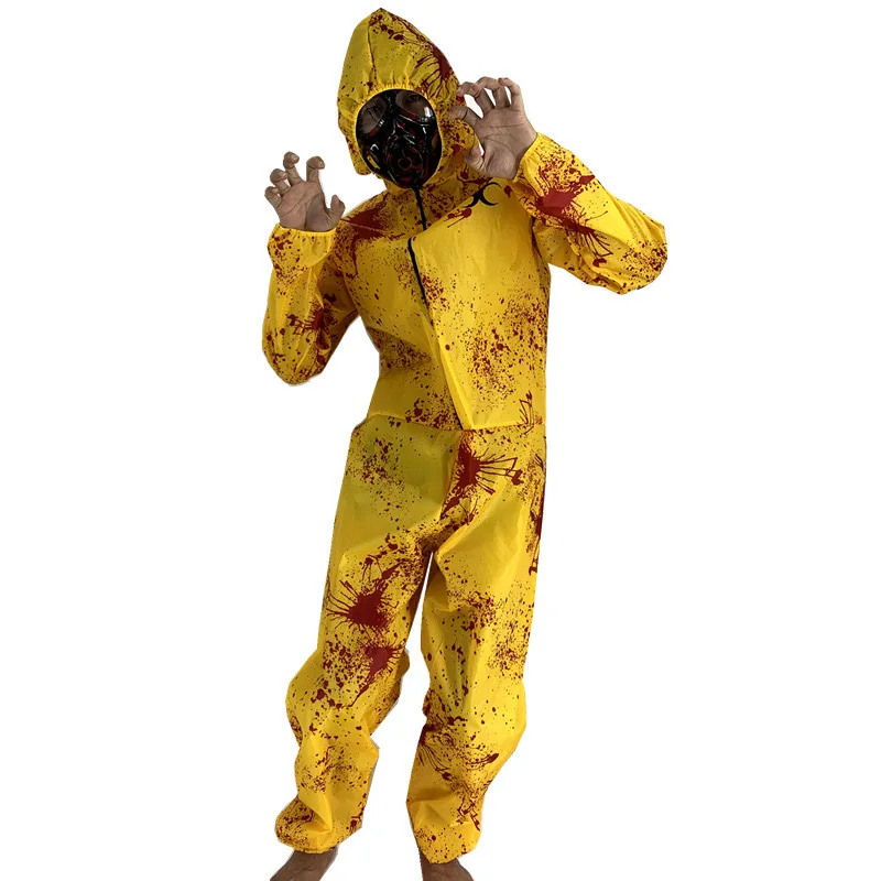 

loween Cosplay Clothing Adult Parent-Child Play Biological Bar Aosphere Zombie Crisis Radiation Costume Long Sve Suit