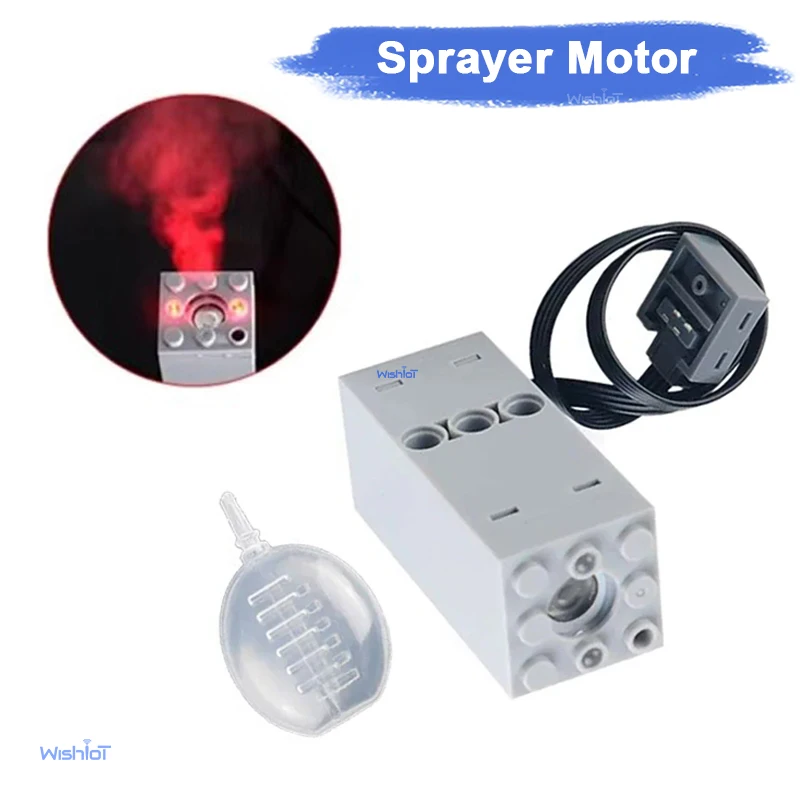 DIY Building Blocks Technical Motor Sprayer Electric Exhaust Modified Motor Compatible with Legoed For High-Tech Train Car Parts