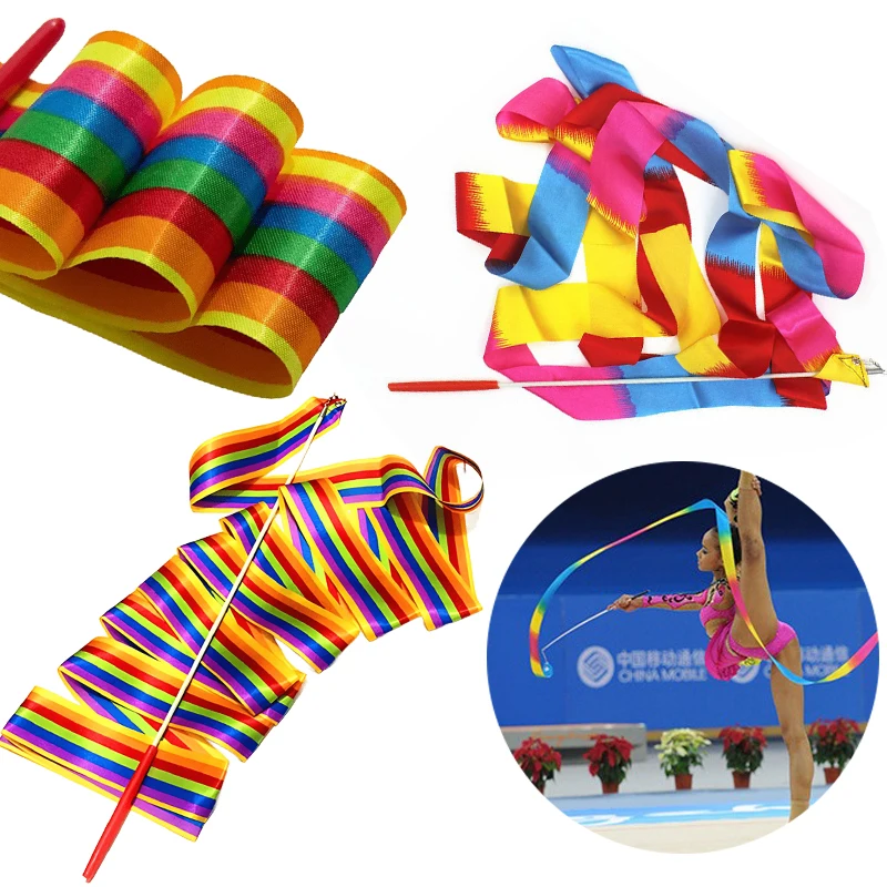 4 Meter Gymnastikband, hochwertiges buntes Rhythmisches Tanz-Streamer-Wettbewerb, Leistung, Party-Dekoration, Sport-Geschenk ZYF
