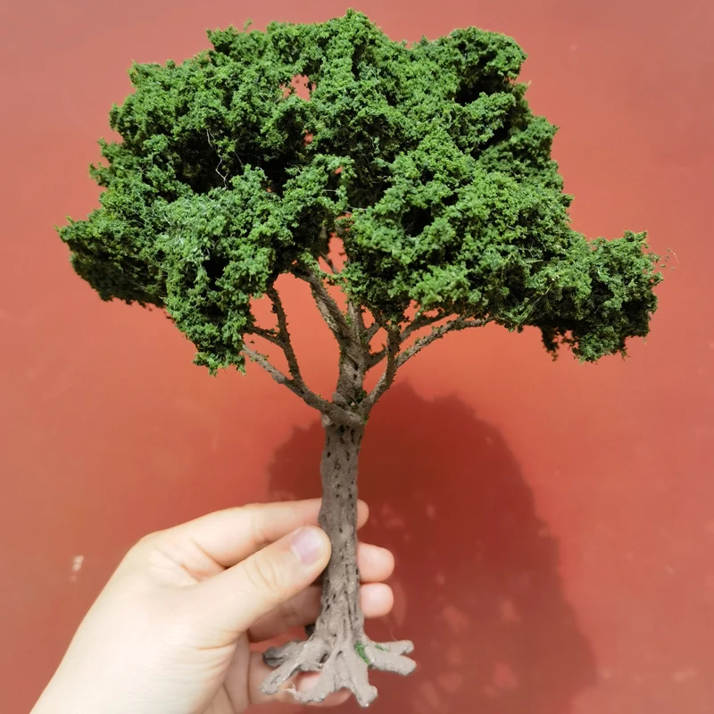 25cm Boutique Model Wire Tree Banyan Tree Model Hot Selling G Scale Model Green Tree Field Military Sand Table Layout Material