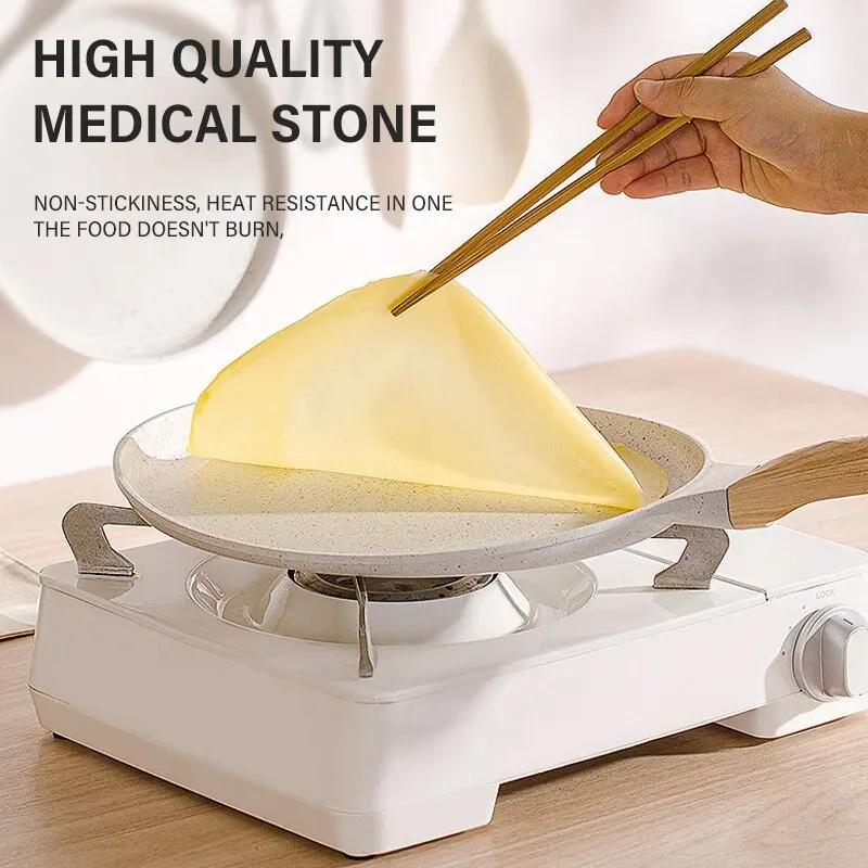 6/8/10 Inch Kitchen Maifan Stone Frying Pan Steak Pancake Fried Egg Nonstick Cook Breakfast Bakeware Compatible Gas Stove