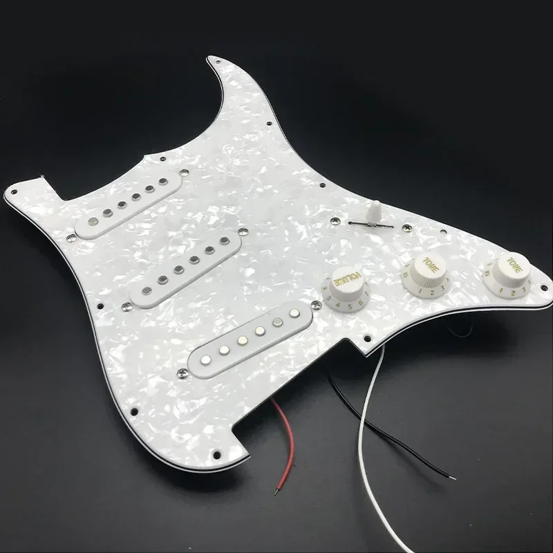 Single Coil Alnico Electric Guitar Pickguard Pickups Alnico Loaded Prewired 11 Hole SSS Red/White Pearl White Guitar Accessories