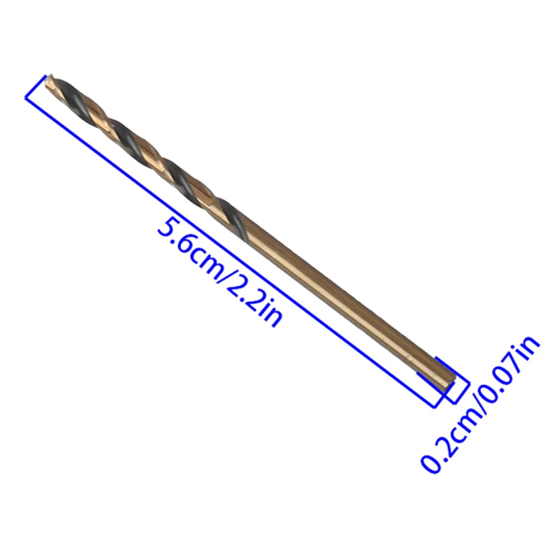 2.5mm コバルトコーティング HSS ツイストドリルビット (プレミアム) – 木材、金属、電動工具向けの高効率穴あけ