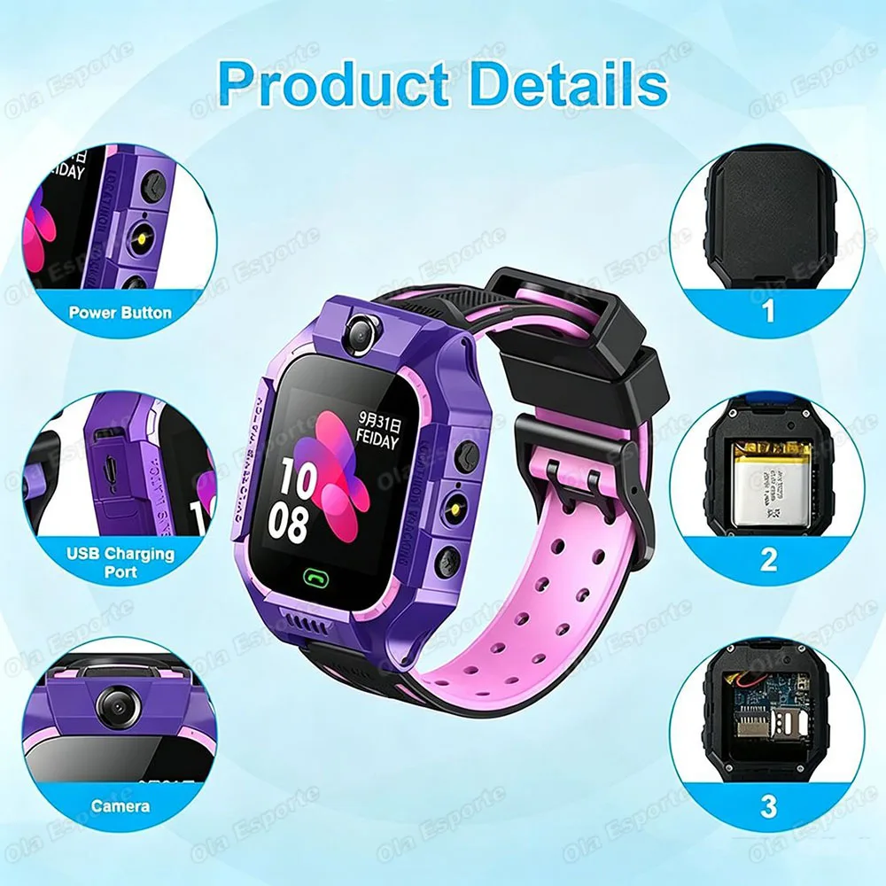 2026 New 5G Kids GPS Smart Watch SOS Call Sim Card Location Camera Ip67 Waterproof Child Watch Present Gift for Boys Girls Ht30 - view 6