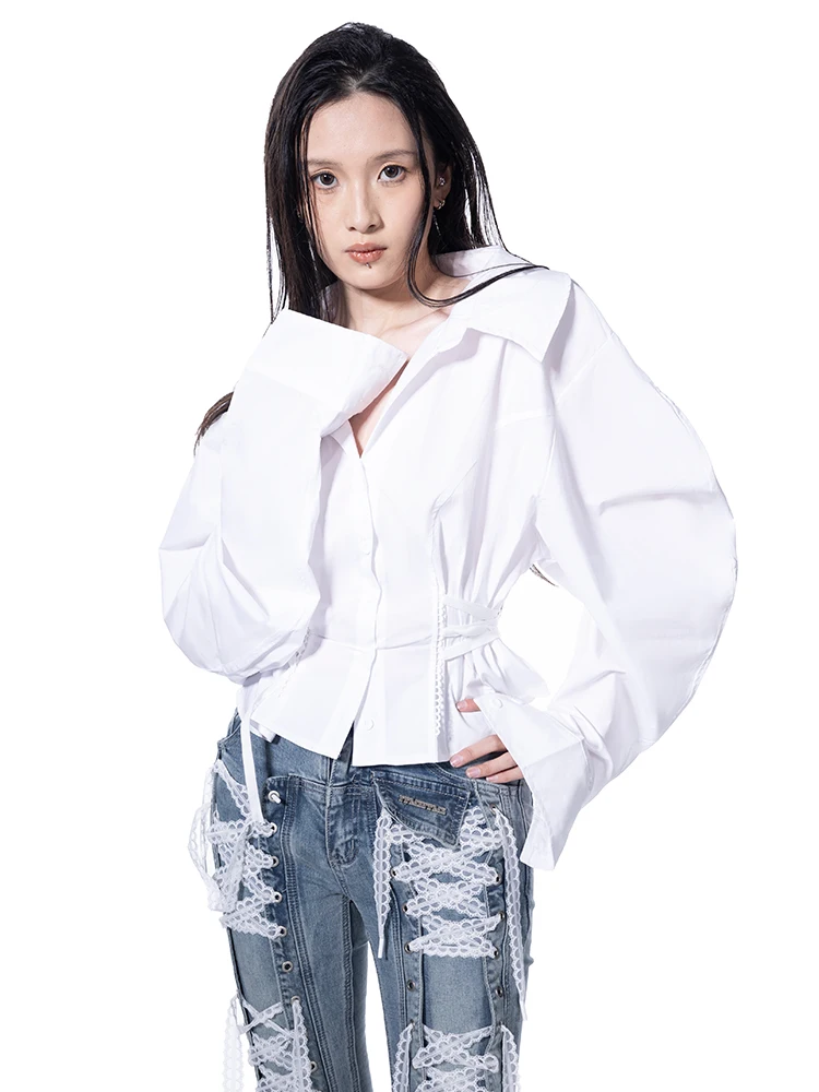 

Весна 2025: Женская верхняя одежда в стиле Sweet Cool Spicy Girl с завязками на талии, однотонная, свободного кроя, с длинными рукавами