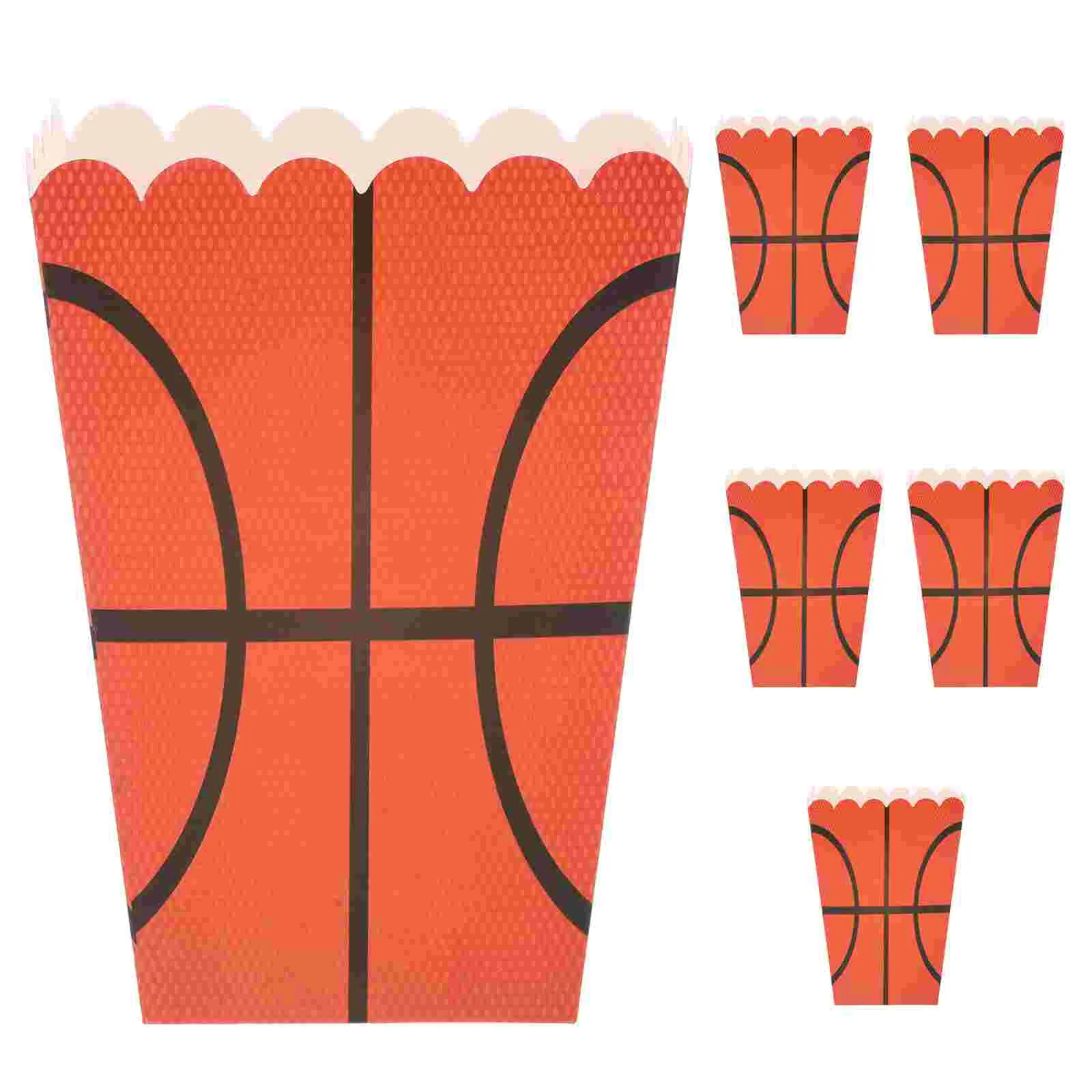 

6 Pcs Birthday Party Supplies Boxes Basketball Decorations Sports Favor Themed Paper
