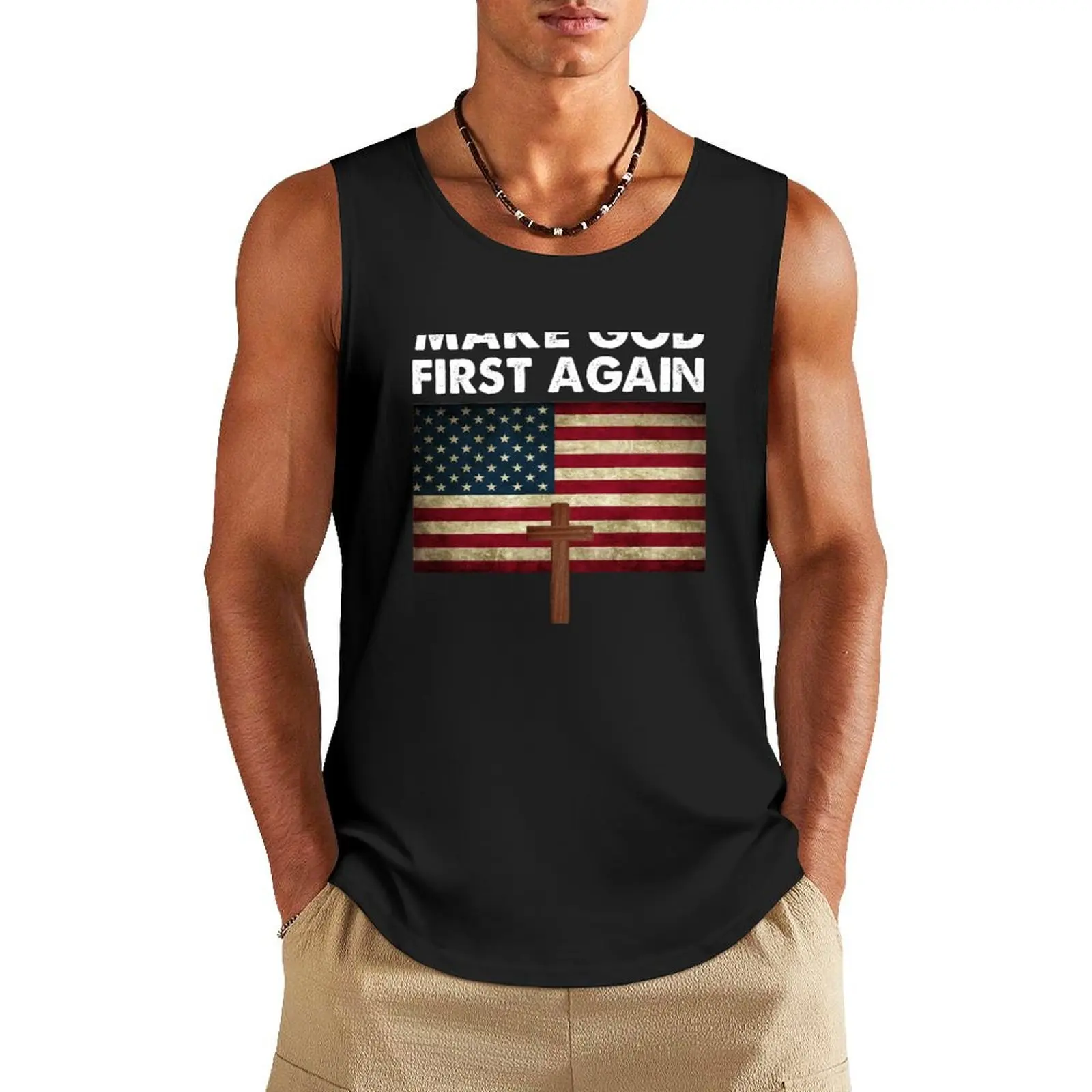 MAKE GOD FIRST AGAIN Tank Top new in tops & t-shirt sleeveless shirt man gym