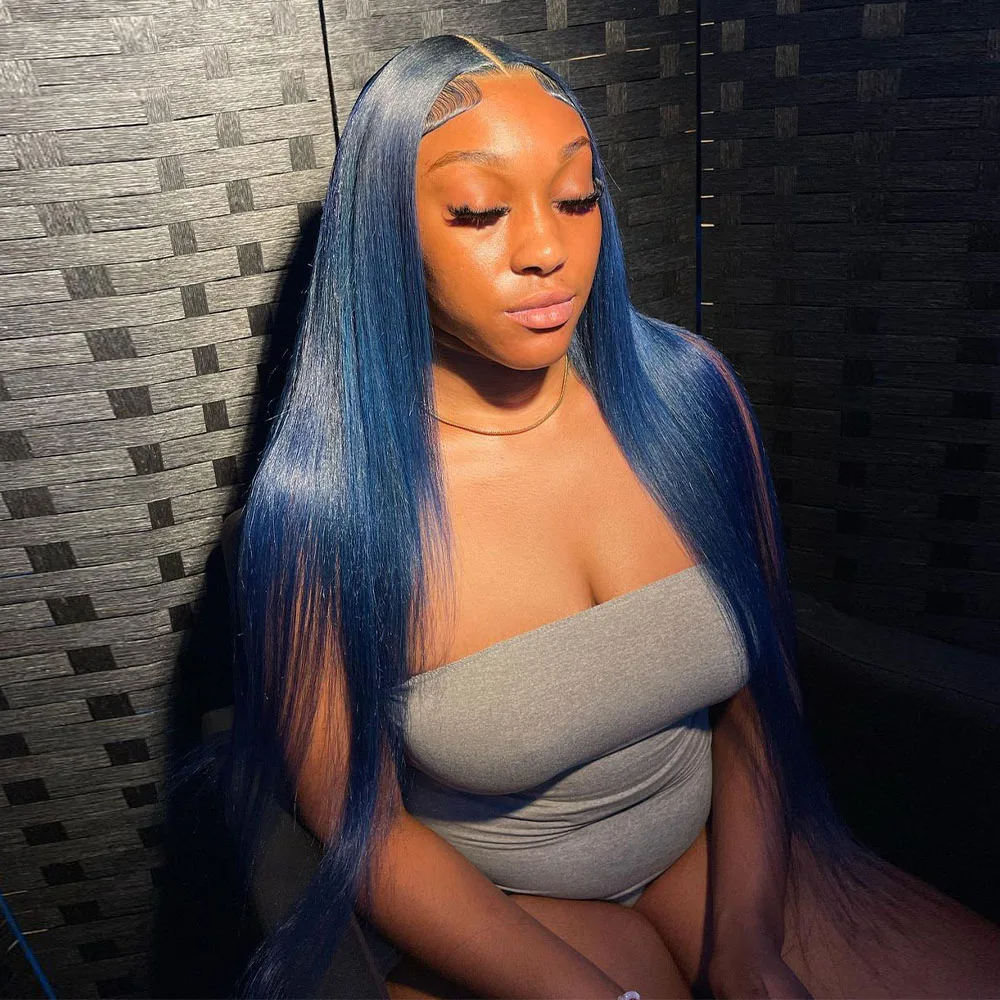 رمادي أزرق خصلات الشعر المستعار الإنسان 13x6 الدانتيل الشفاف شعر مستعار أمامي للنساء البرازيلي قبل نتف شقراء ملونة 13x4 الدانتيل الباروكات الأمامية