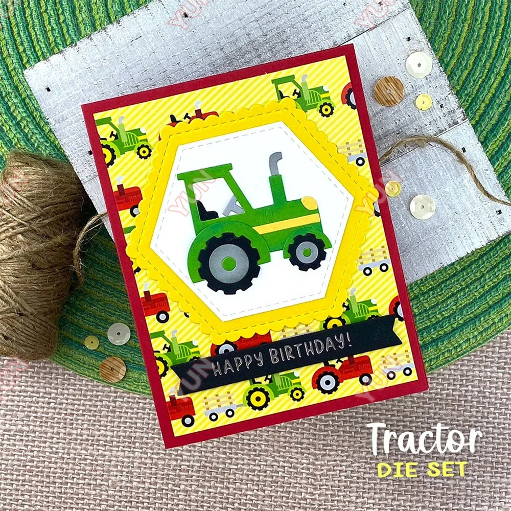 Tractor Barn Honeycomb Hot Foil Plate Die Metal Cutting Dies Stamps Stencils Set DIY Making Scrapbooking Paper Crafts Decor Mold