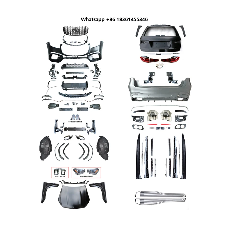 For Benz2013-2015 GL / 2016-2019 GLS High-Quality Upgrade to 2020 GLS53 Body Kit Front and Rear Bumper Assembly