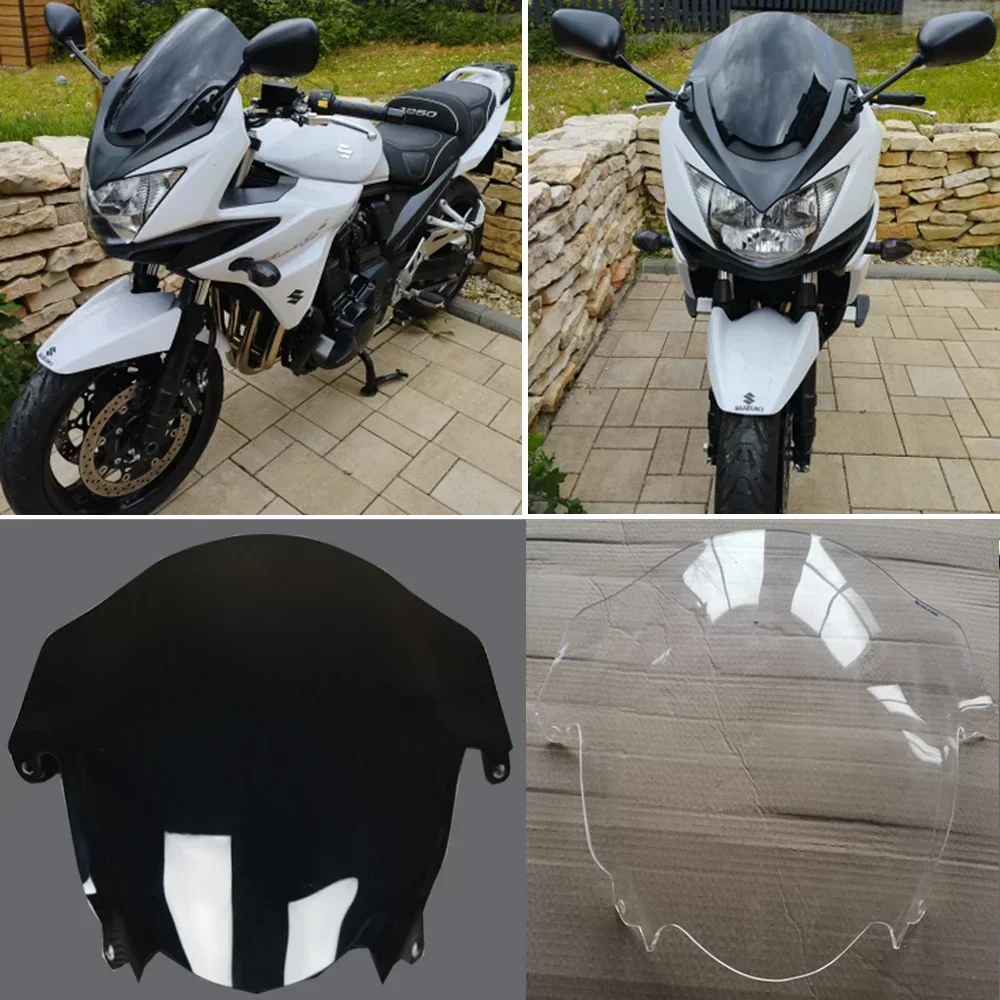 Motorcycle Windshield Windscreen for Suzuki GSF Bandit 650 1200 1250 S 2006-2012 2013 2014 2015 GSF650S GSF1250 GSF1200 Screen