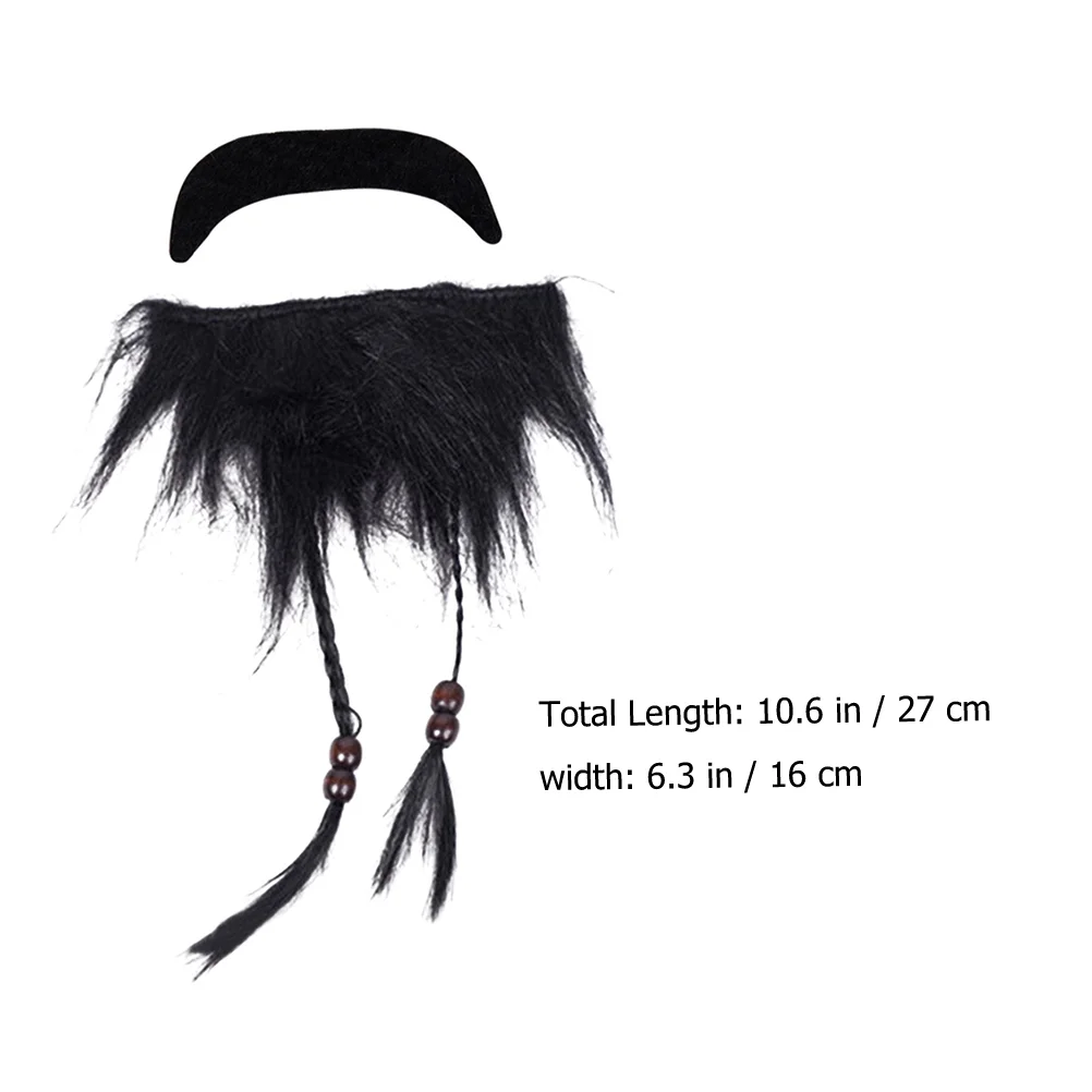 2 pçs modificar barba pirata homem bigode falso cabelo facial fibra química cosplay barbas falsas