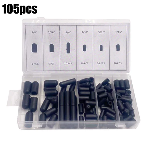 Imagen 1 del producto Kit de tapones de vacío de goma de 105 piezas, surtido de tapones de vacío, tapón de extremo de manguera, accesorios de tapa de cable de vacío de goma moderna de alta calidad