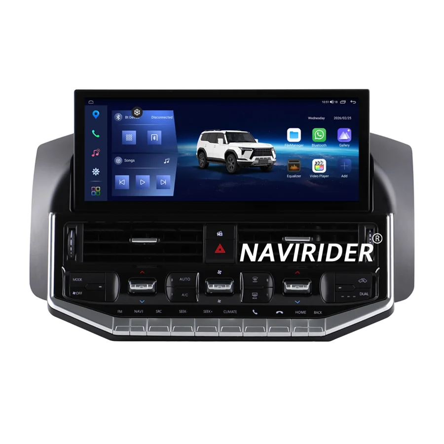 12.3 Inch QLED Android Car Stereo for Toyota Land Cruiser LC200 LC300 2008-2021 without Optical Fiber Upgrade Multimedia Player