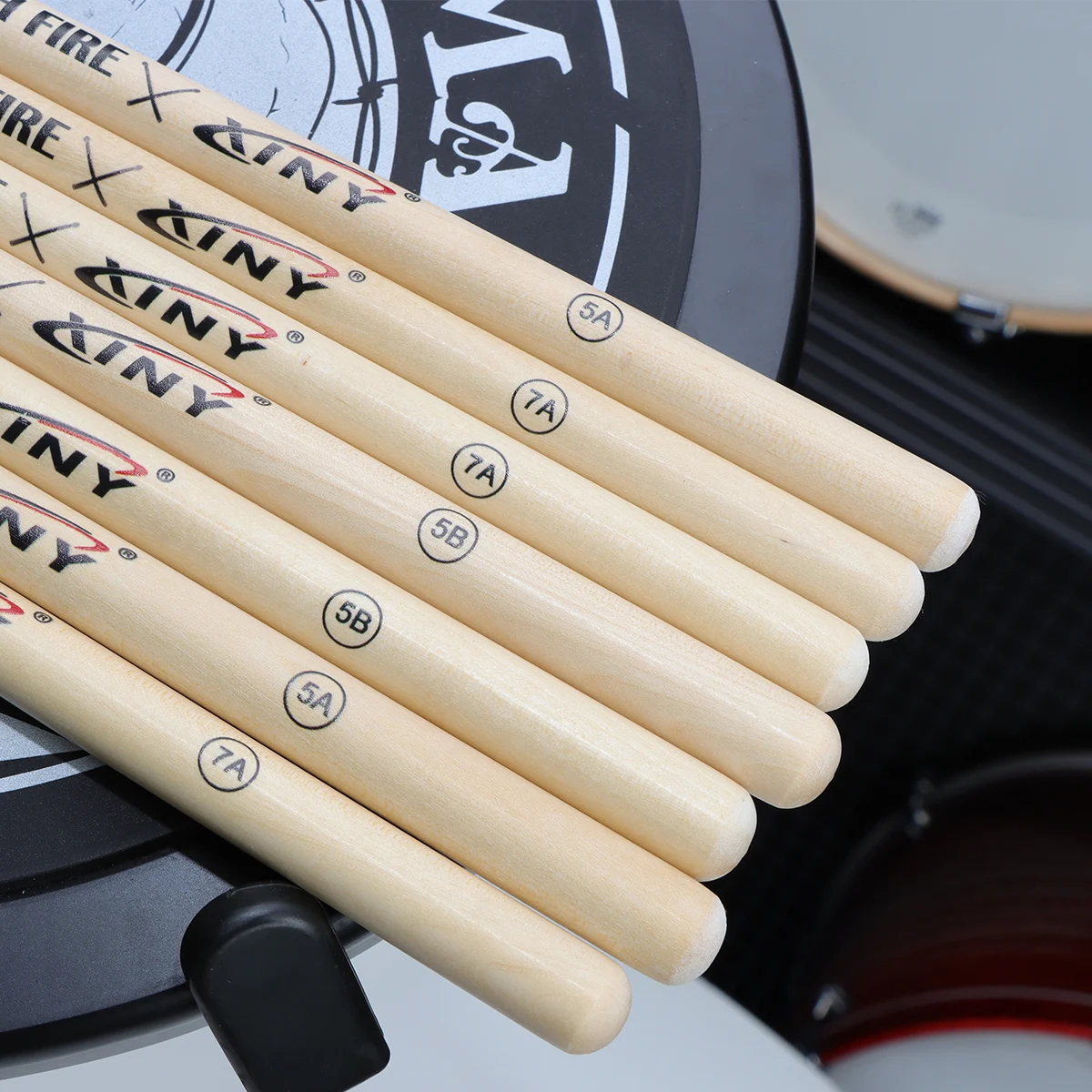 XINY-Maple Drum 5A 7A 5B Imported Material Price Affordable Drum Strike Rod Pair Set-A pair image 5