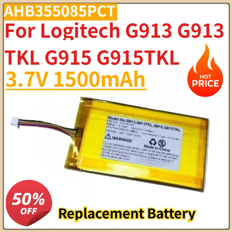 

High Quality New 3.7V 1500mAh Keyboard Mouse Battery AHB355085PCT for Logitech G913 G913 TKL G915 G915TKL