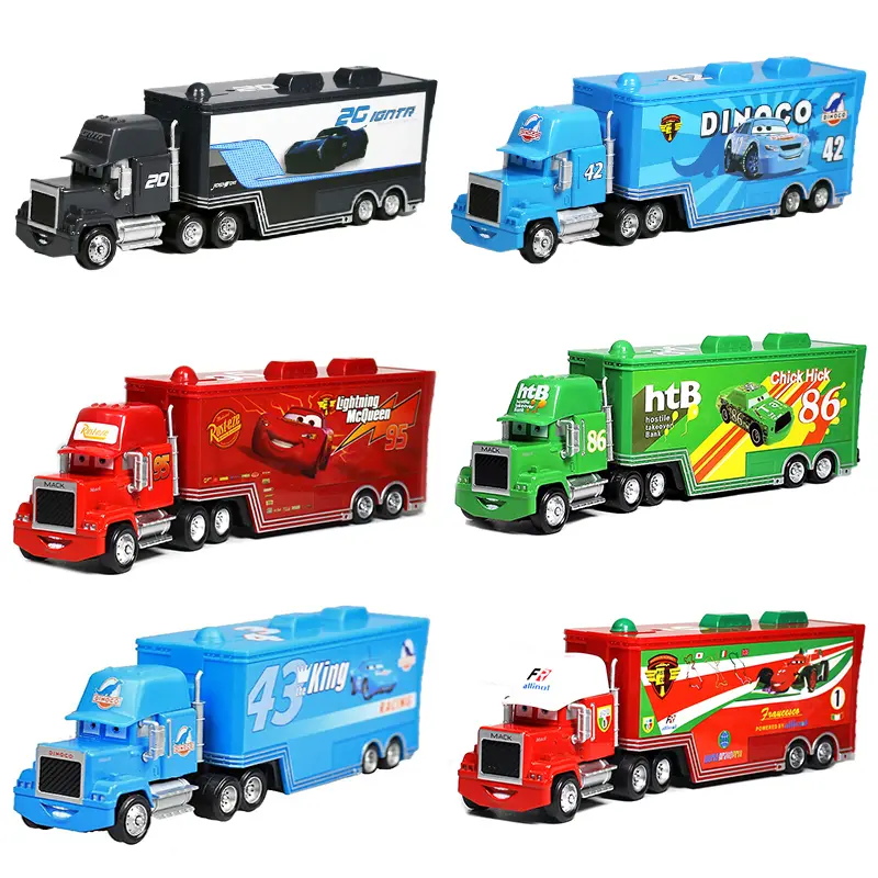 Disney pixar carros 2 3 brinquedos relâmpago mcqueen caminhão jackson tempestade tio mack 1:55 diecast caminhão reboque modelo criança crianças presente