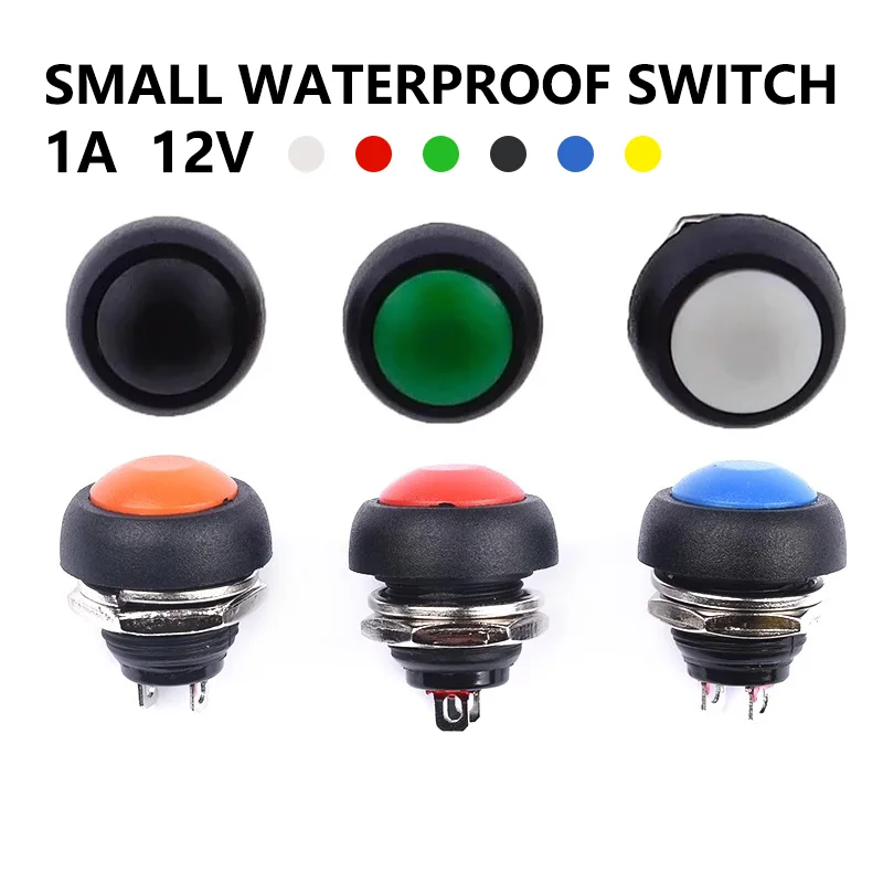 5/20/100PCS 2Pin Mini Round Push Button Switch,PBS-33A Self-Locking/33B Self-reset 12mm,3A250VAC/1A125VAC Electrical Equipment