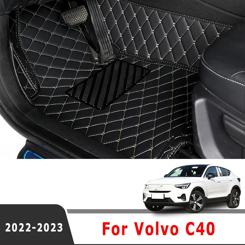 Alfombrillas de coche para Volvo C40 2023 2022, accesorios de Interior de estilo automático, alfombras de pie personalizadas, productos de alfombrilla para automóviles