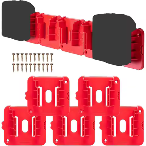 5 Pack Battery Holder Battery Mount For Milwaukee 18V Battery Dock Holder Fit For 48-11-1815 48-11-1828 48-11-1850 Battery 5Pcs