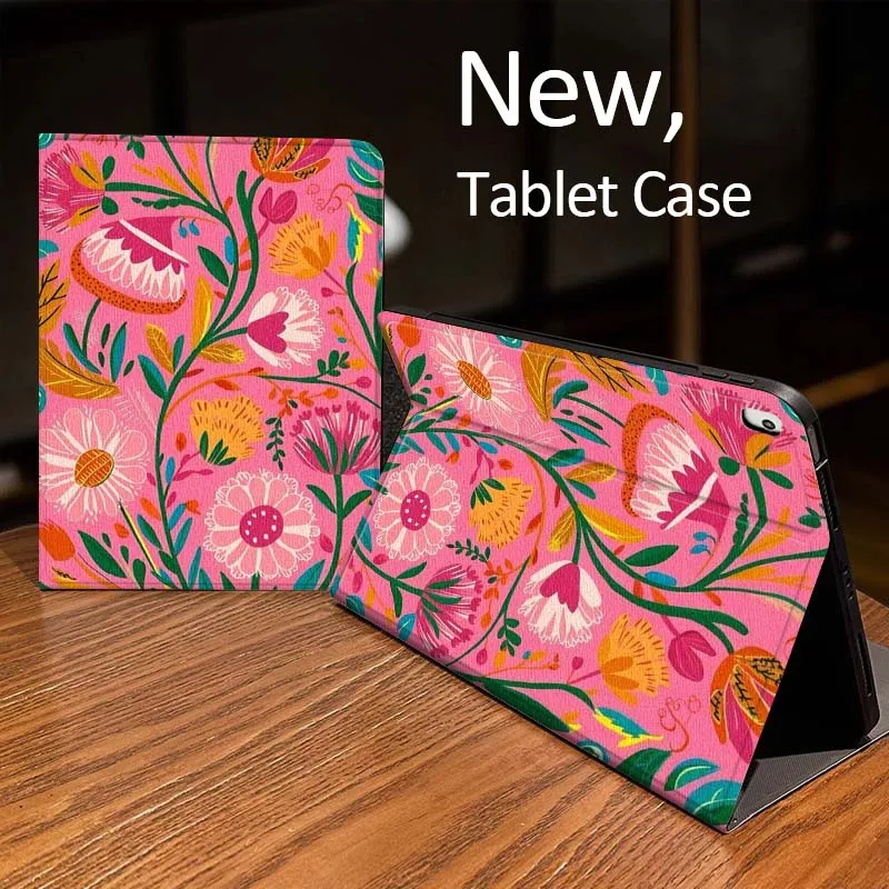 

Colorful Flower Illustration For iPad Pro mini Air 1 2 4 3 5 6 7 8gen 9gen 11 M2 M3 M4 6th 7th 10th 11th Gen 2025 Tablet Case