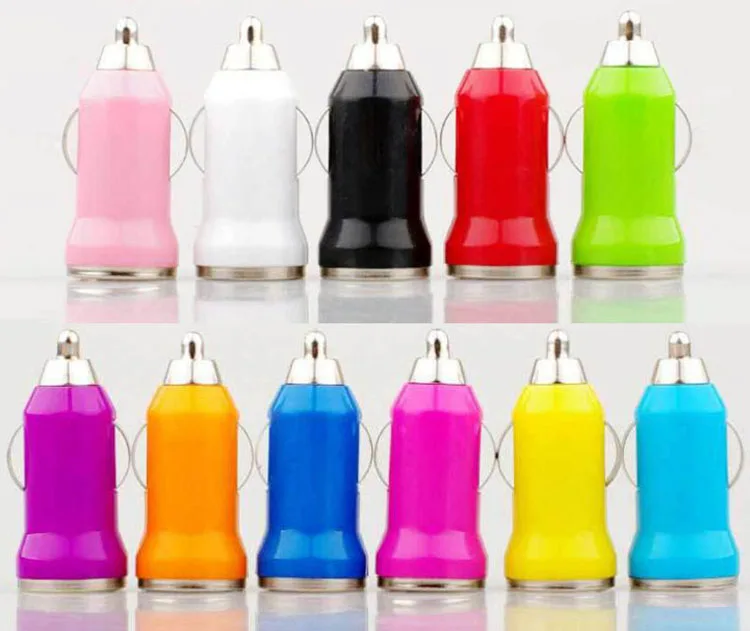 100pcs/lot Colorful Mini USB Car Charger For IPhone 7 6 plus 5S 5 4 for Samsung HTC Sony Nokia LG lenovo Huawei Motorola