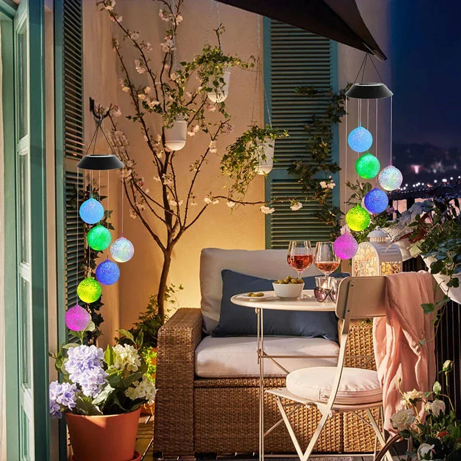 Imagem -06 - Led Solar Wind Chime Light Bola de Borboleta Lâmpada Multicolor Candelabro Impermeável Lanterna para Jardim Casa Quintal Decoração de Gramado