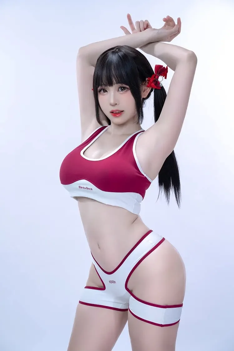 Hollow Hip Lifting Gymnastics Leotard for Women Anime Y2K Sexy Red White Sports Romper - view 6