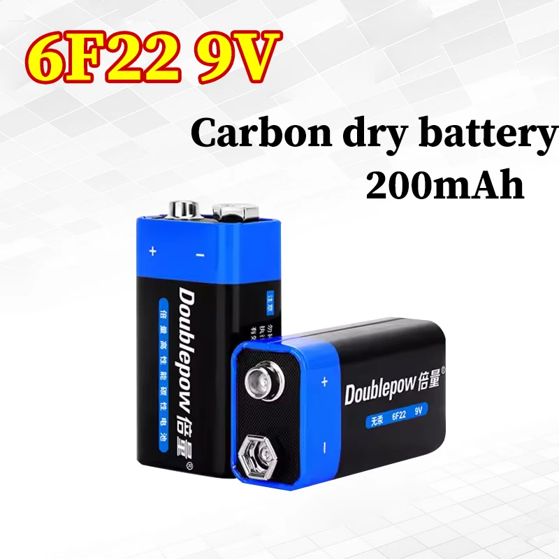 

Doublepow 1-10PCS 9V 6F22 Carbon Battery 9volt Disposable Carbon Multimeter Alarm Iron Case Dry Battery for Toy Remote Control