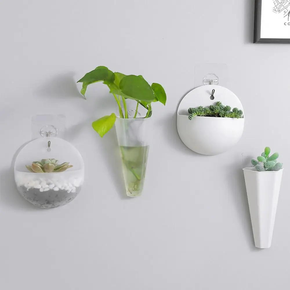 No Punching Storage Organizer Home Accessories Wall-mounted Hydroponic Vase Plant Container Flower Pot Levitating Plant Vase