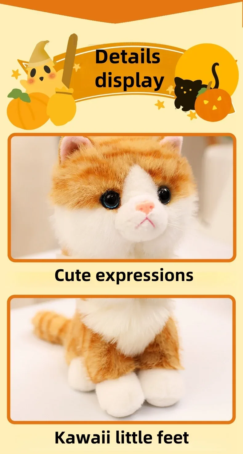 Simulation Katze Puppe Sanfte Und Bequeme Lifelke Puppe Stofftier Katze Hause Ornament Urlaub Überraschung Geschenk – Detail 13