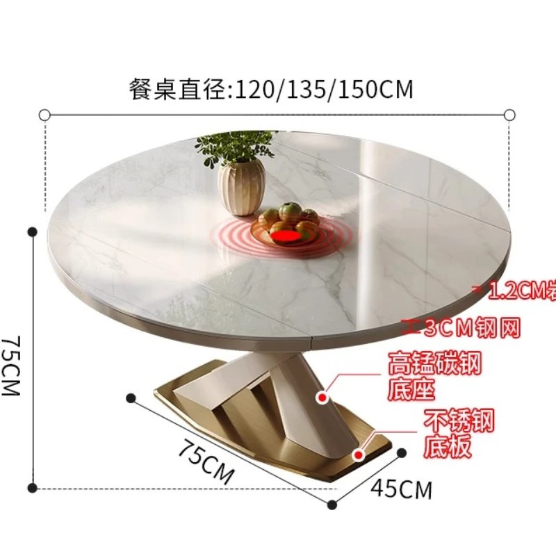 طاولة طعام قابلة للطي مستديرة حديثة وبسيطة فاخرة تصميم شقة منزلية لغرفة المعيشة الاسكندنافية أثاث منزلي Mesa Para Cocina #6