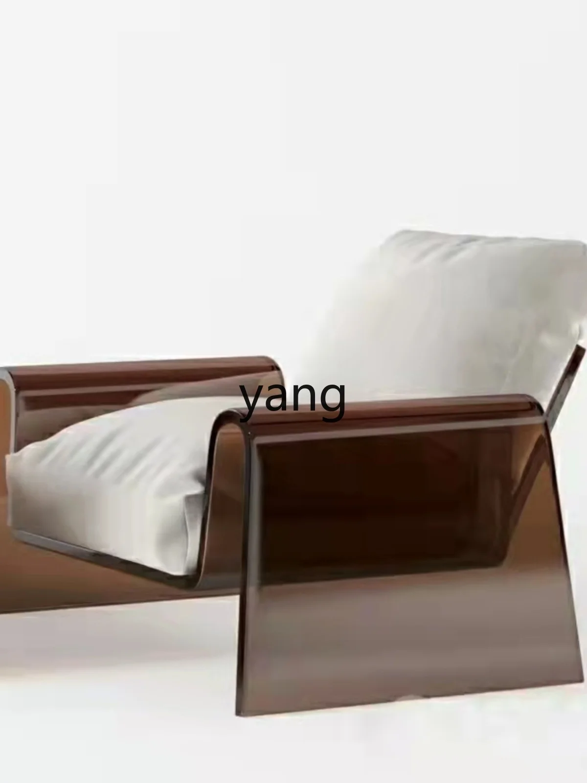 

LMM Transparent Acrylic Leisure Chair Simple Model Room Backrest Armrest Shaped Sofa Chair