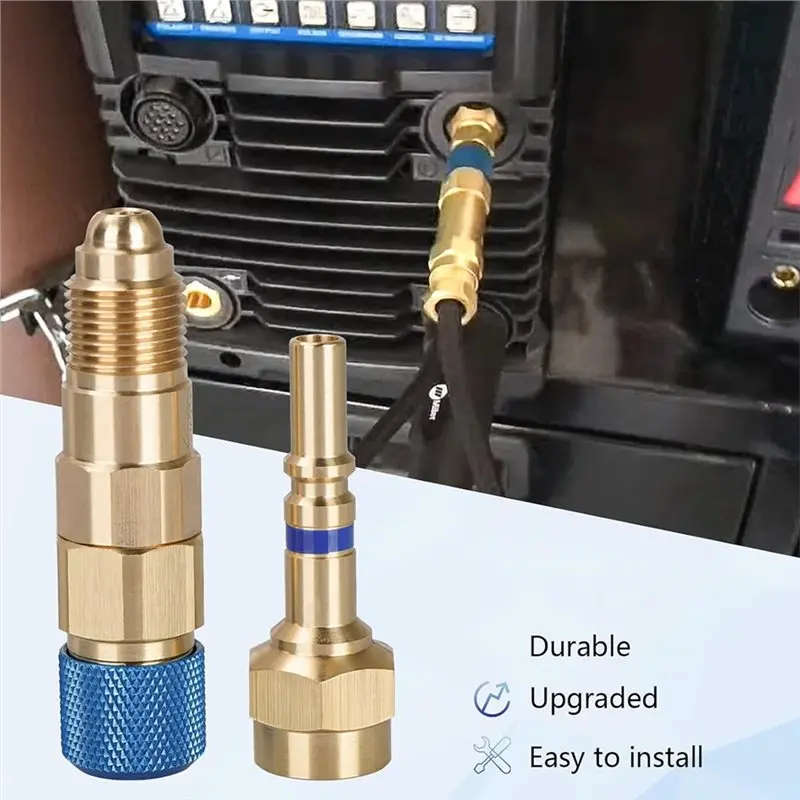 PZHI-QDB33 Male& Female Quick Connect Fittings Set-Argon Inert Gas Regulator 125 PSI& Hose Connection Connector For TIG Welding