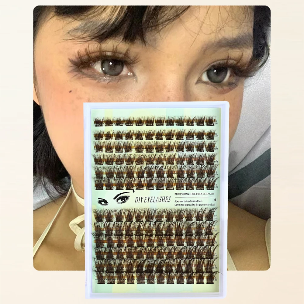 Cílios segmentados de cluster único, aparência natural, macios e fofos, faça você mesmo, cílios individuais reutilizáveis feitos à mão