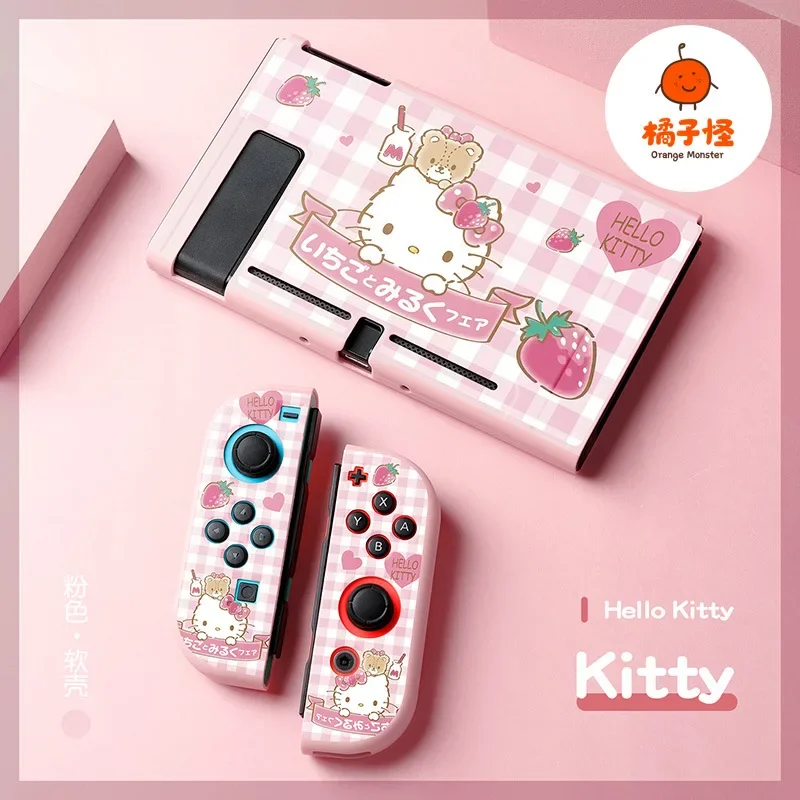 Sanrio Hello Kitty Kuromi Soft Case Joycon Protective Shell Cover for Nintendo Switch NS OLED Console Crystal Cases Accessories