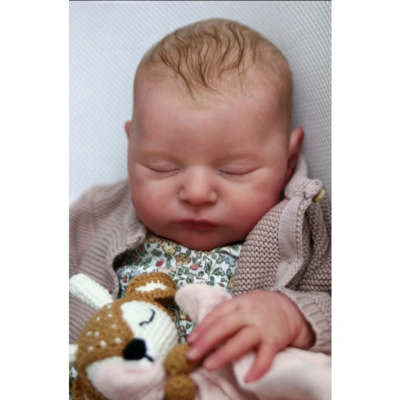 20Inch Unpainted Sleeping Baby Laura Reborn Doll Kit Lifelike Soft Touch DIY Unfinished Doll Parts Reborn Kit Bebe Fresh Color