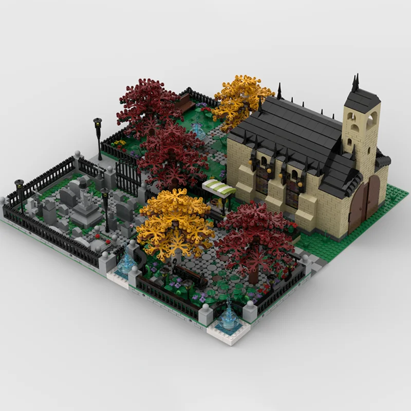 5731 PCS Personalizza Chiesa Medievale Con Cimitero Building Blocks Modello Giocattolo Assemblato Per I Bambini Festival Educativo Regalo A Sorpresa