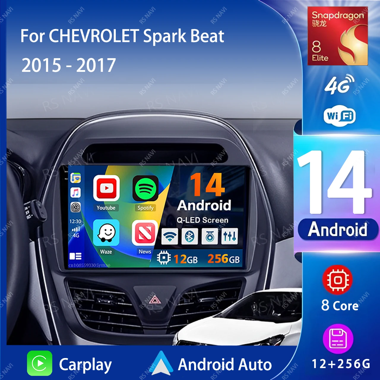 

Android 14 Carplay Auto WIFI+4G Car Radio Multimedia Player For CHEVROLET Spark Beat 2015-2017 Autoradio Stereo 2din Head Unit