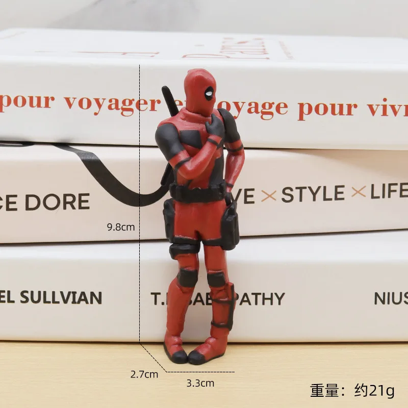 6 Schreibtischdekoration Deadpool Car Home Office Marvel 8 cm X-MAN Lustige süße Figur Modellspielzeug