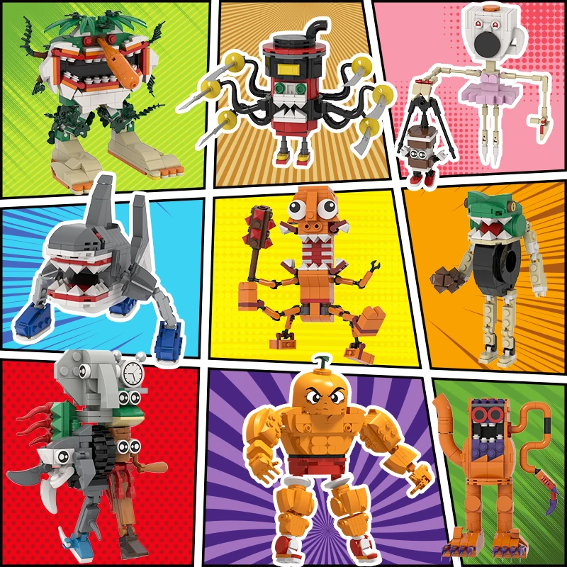 

New Italian Brainrot Animal Tung Sahur Bricks Toy Tralalero Tralala Shark Building Block Figure Desk Toy for Boys Birthday Gifts