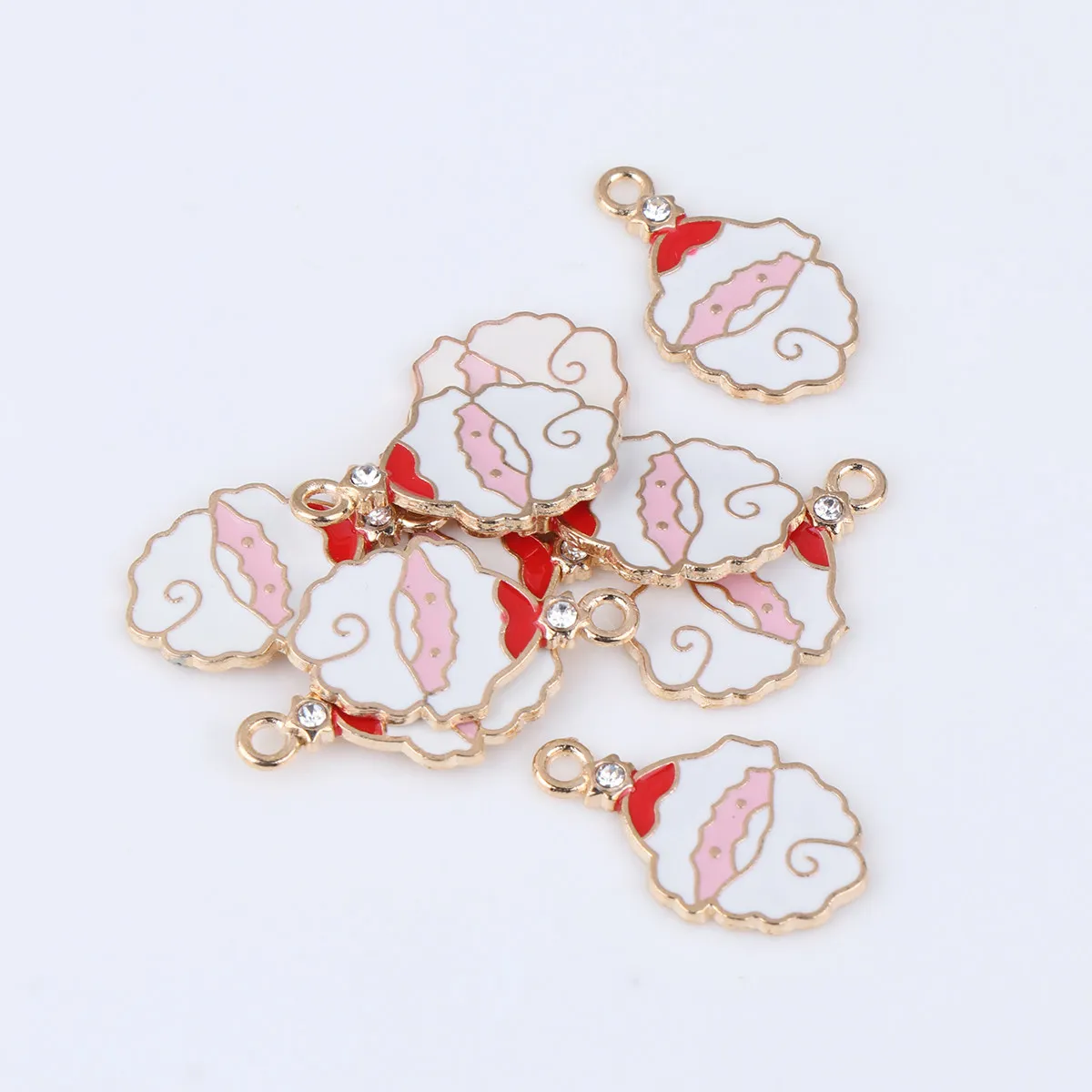 

10 шт. рождественских эмалевых подвесок в виде Деда Мороза для самостоятельного изготовления украшений: кулонов, браслетов, серег, брелоков, украшений для ног