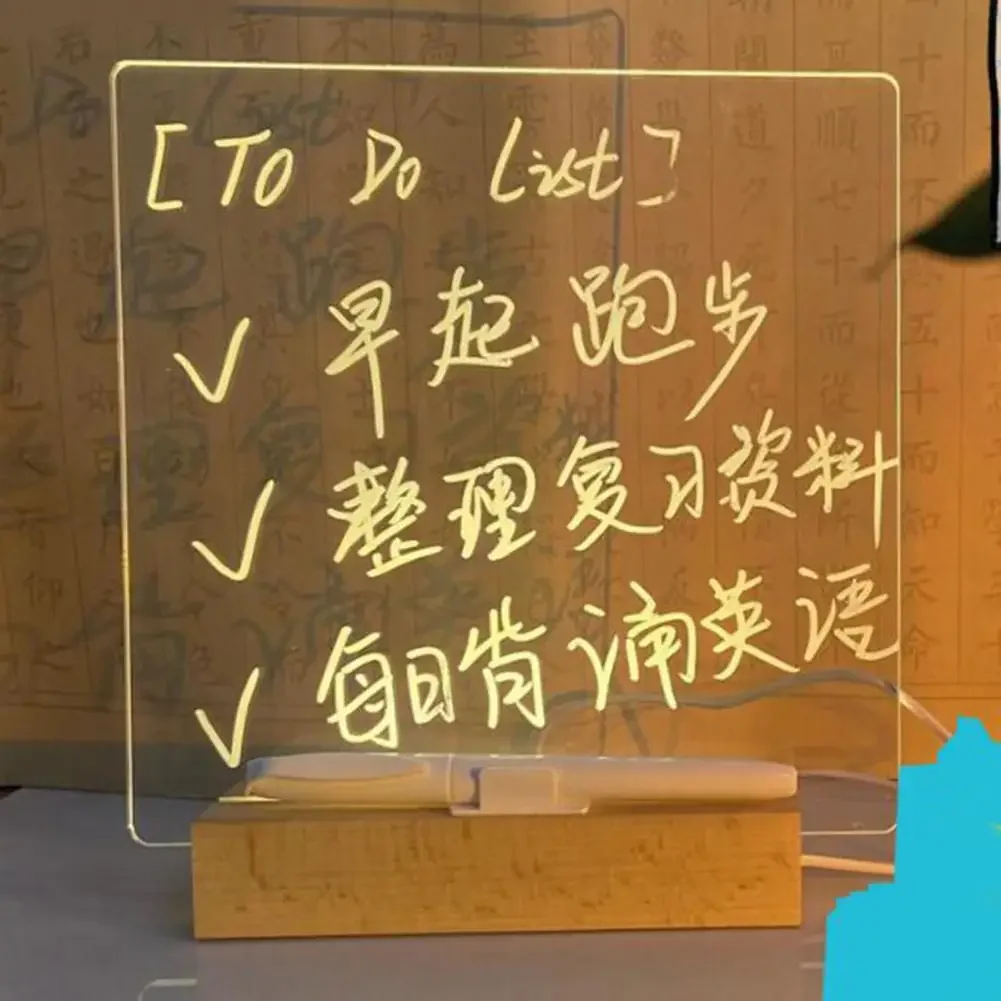 サポート付きの再利用可能なLED製図板、輝くアクリル文字、乾式消去メモ掲示板、多機能輝き