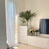 Lámpara de pie Candy Rainbow para niña, sala de estar, dormitorio, sofá, junto a la lámpara de pie creativa color crema 5