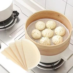 5Pcs 24/28/32CM Pure Cotton Steamer Cloth Household Drawer Cloth Steamed Rice And Bun Mat Round Cotton Gauze Kitchen Steamer