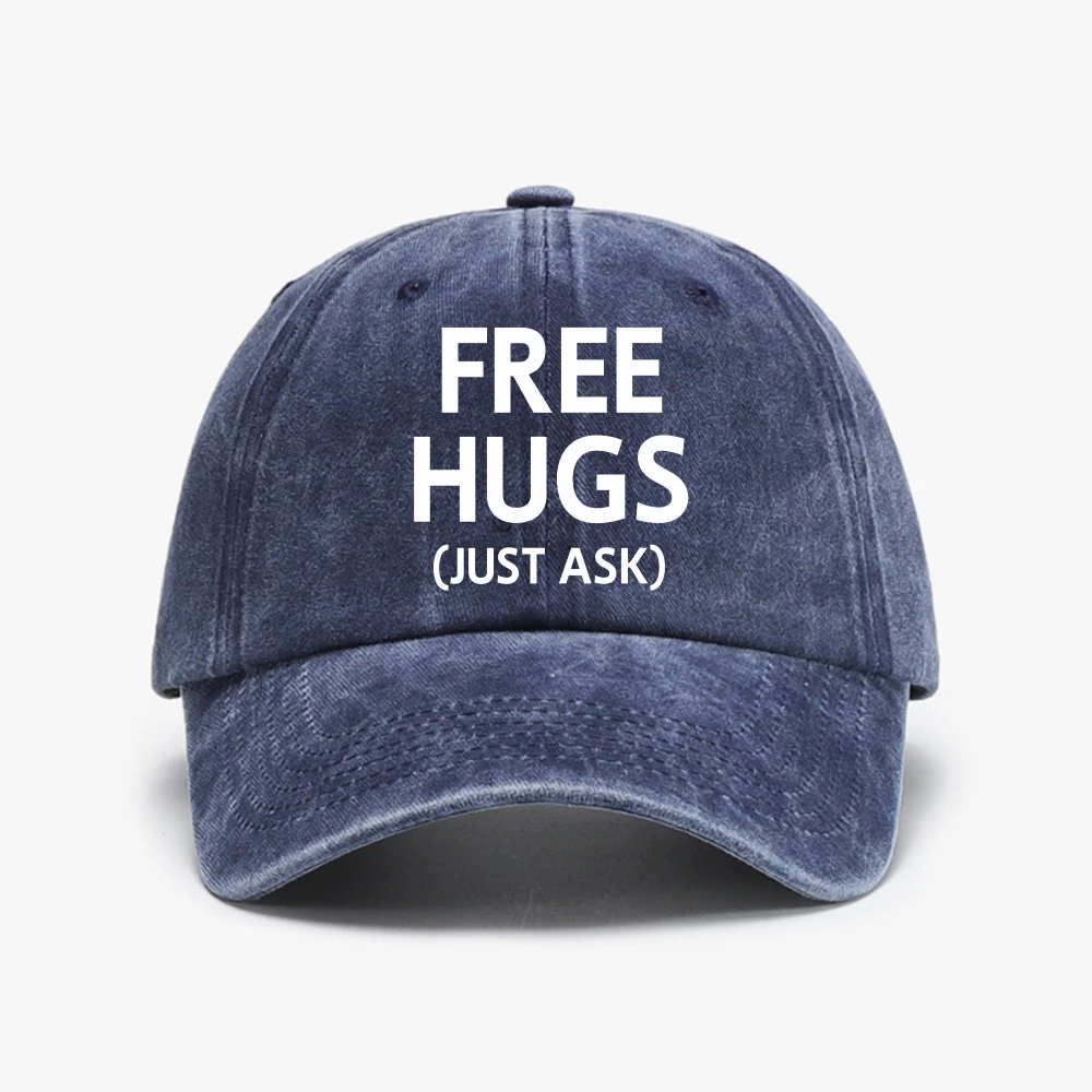 Novelty Awesome Free Hugs Just Ask Joke Funny Sarcastic Baseball Cap Fashion Adjustable outdoors sunhat Soft Top hats